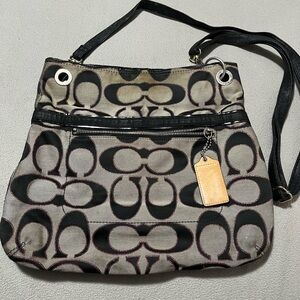 Coach Black and Tan Shoulder Bag